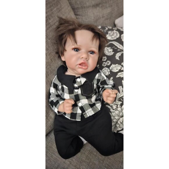 Other - 🆕18nch Full SiliconeBody Newborn Baby Doll Boy Poseable Limbs with Feeding Toy
